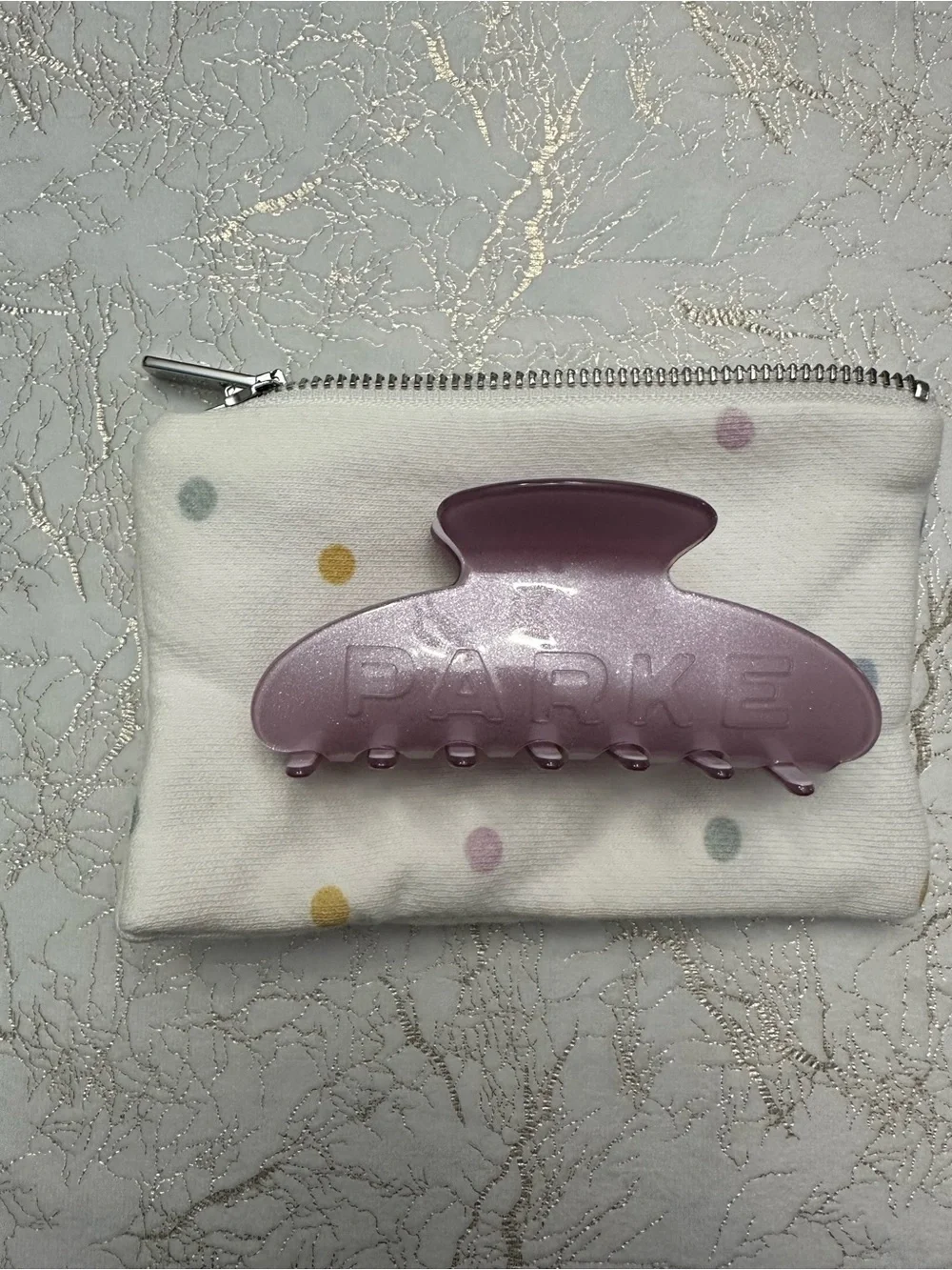 PARKE!! Claw Clip with Pouch - Sparkly Purple